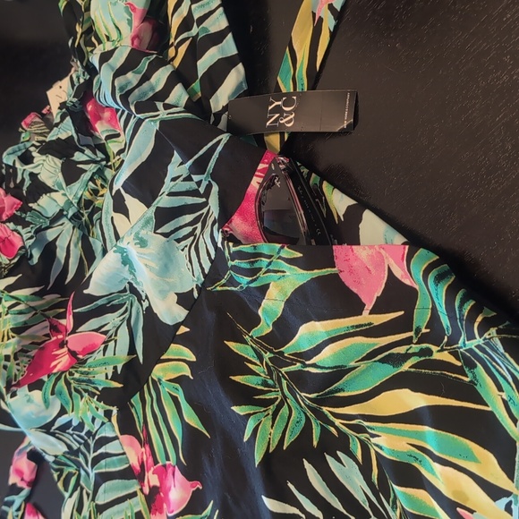 New York & Company Multi Color Floral Dress 100% Cotton Size M - Picture 12 of 13